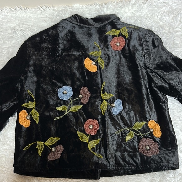 Vintage Double D Ranch Velvet Floral Jacket Western Conchos Rayon - Picture 3 of 11